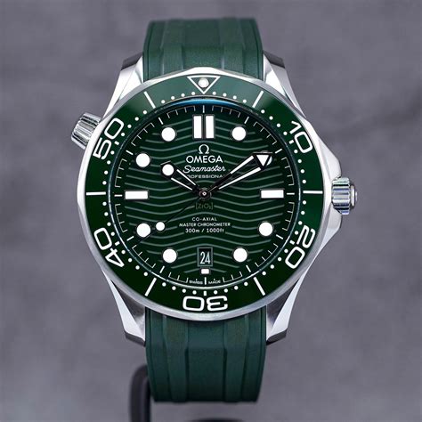 omega watches green dial|genuine omega seamaster rubber strap.